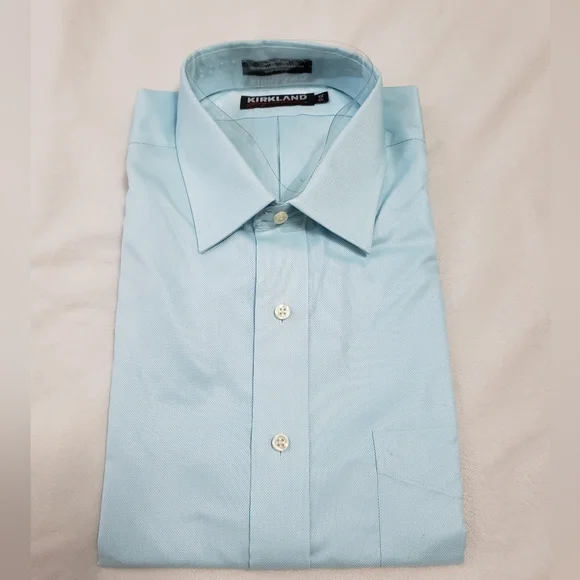 Kirkland Signature Mens Non Iron Tailored Fit Twill Sport Shirt (16 X 33) Kirkland Signature Mens Non Iron Tailored Fit Twill Sport Shirt (16 X 33)
